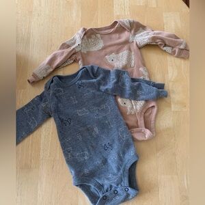 Carter’s | Lot of 2 Forest Animal Long Sleeve Bodysuits